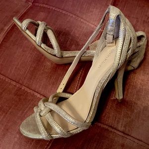 Calvin Klein timeless shimmer gold summer heels